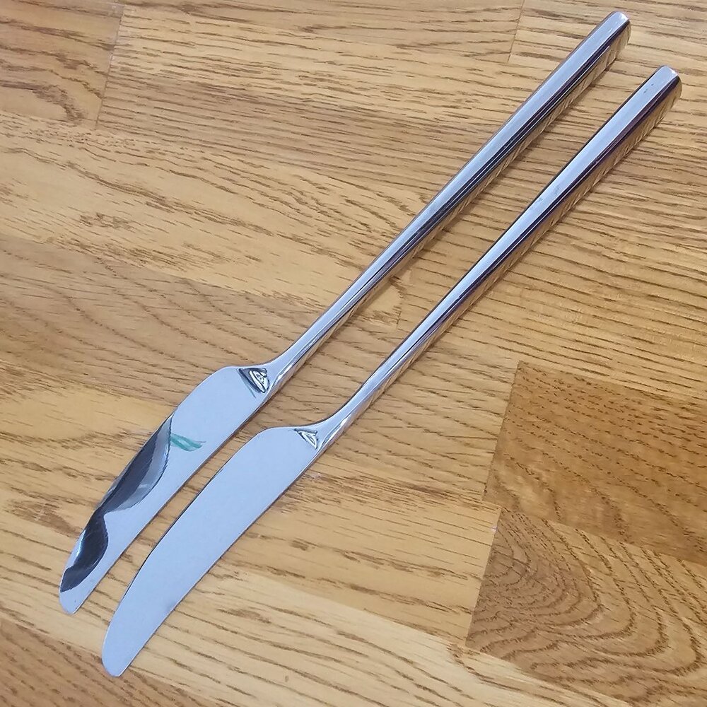 4 Lenox Malmo Dinner Knife 9" Kate Spade stainless smooth minimalist retro reviv - Picture 7 of 7